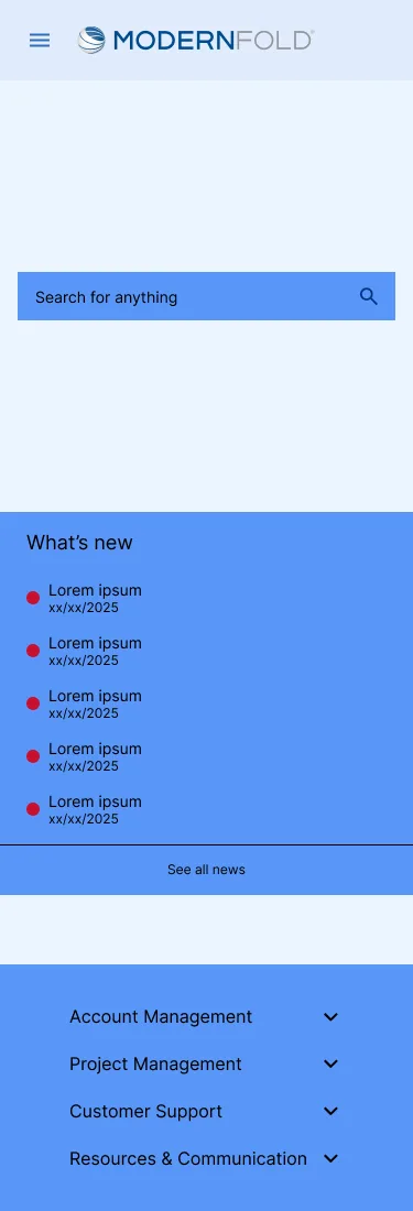 Skyfold: Homepage Wireframe (Mobile)