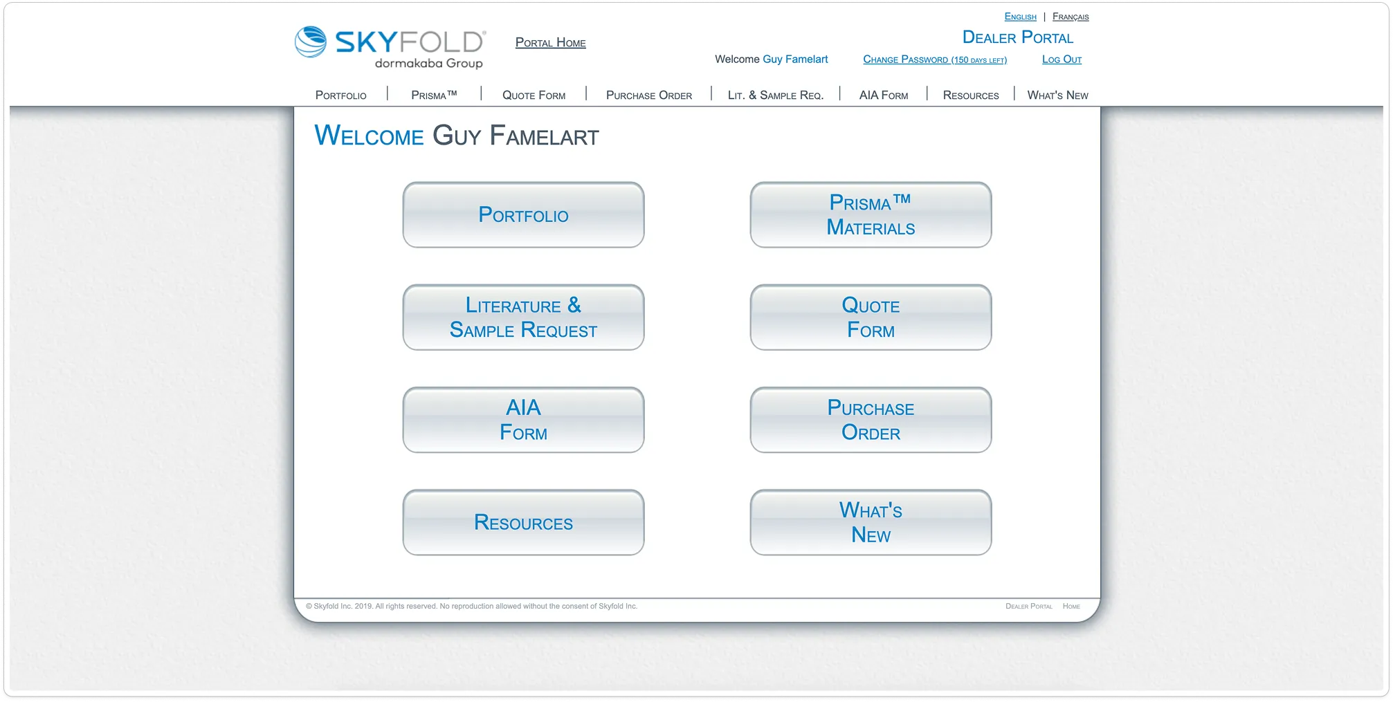 Skyfold: legacy dealer portal