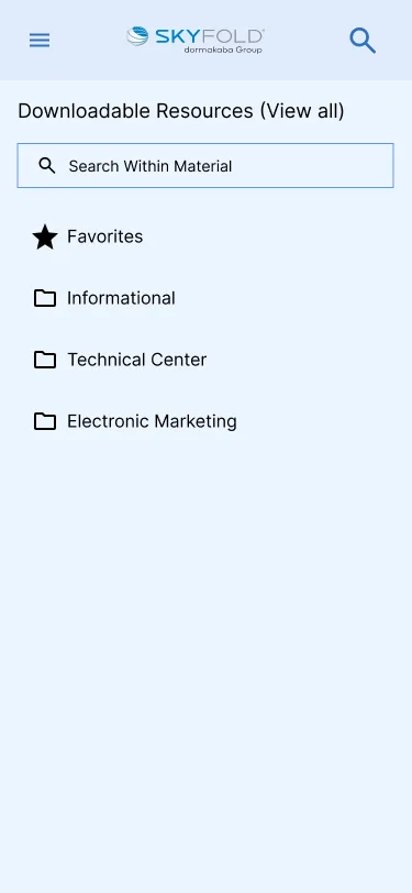 Skyfold: Resources Wireframe (Mobile)